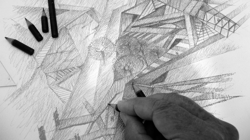 Photo of hand drawing