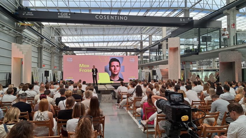 The stage at C-Next Designers Europe with Max Fraser talking