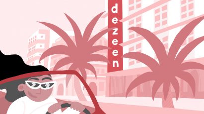 Cartoon-like graphic representing Miami art week