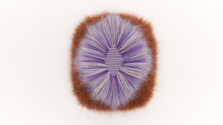 Purple and brown textural artwork