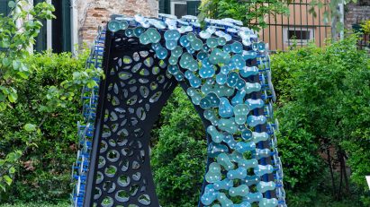 Blue architectural sculpture