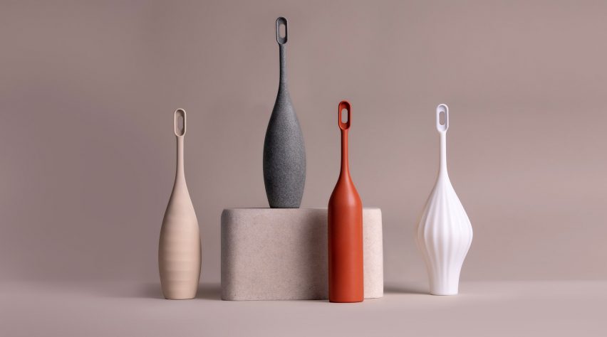 Photo of four different Access-ories grips in four different colours and different sizes and shapes