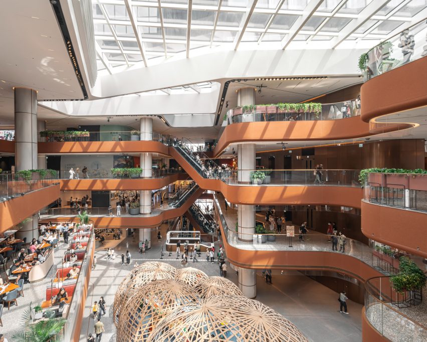 Retail atrium at Airside skyscaper