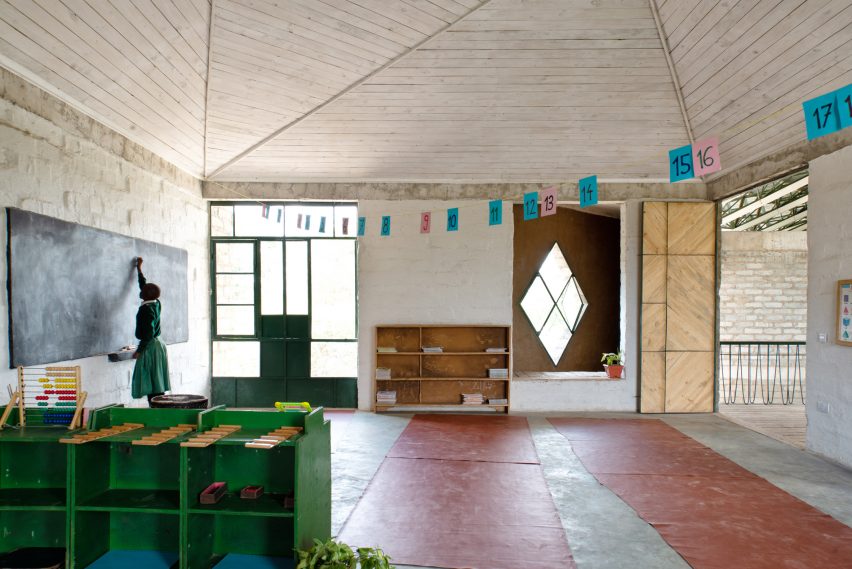 Classroom at the Simba Vision Montessori School in Tanzania by Architectural Pioneering Consultants