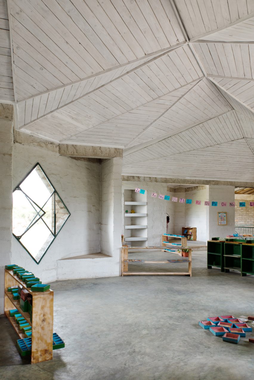 Classroom at the Simba Vision Montessori School in Tanzania by Architectural Pioneering Consultants