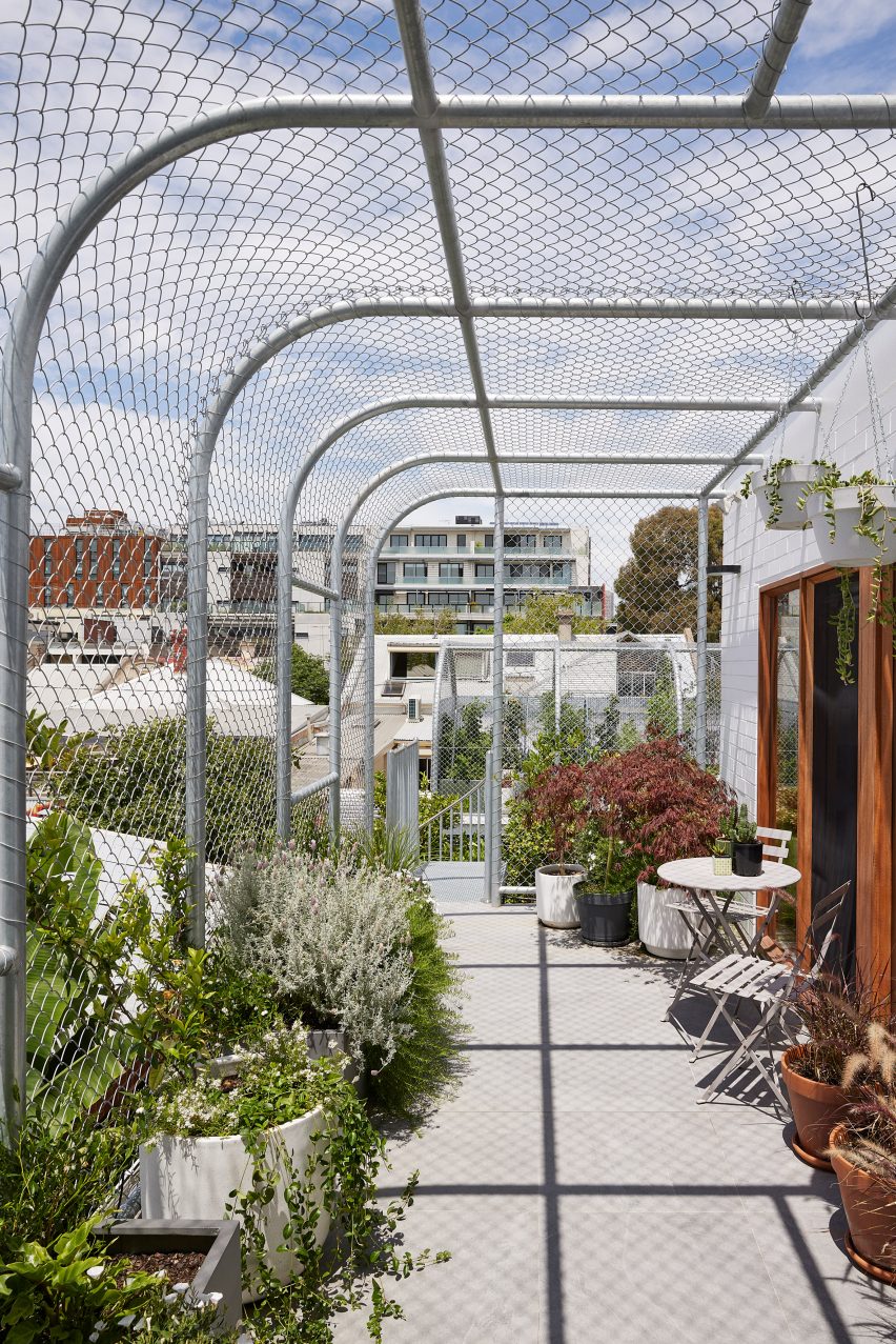 Terrace area with table and plants in Fitzroy, Melbourne