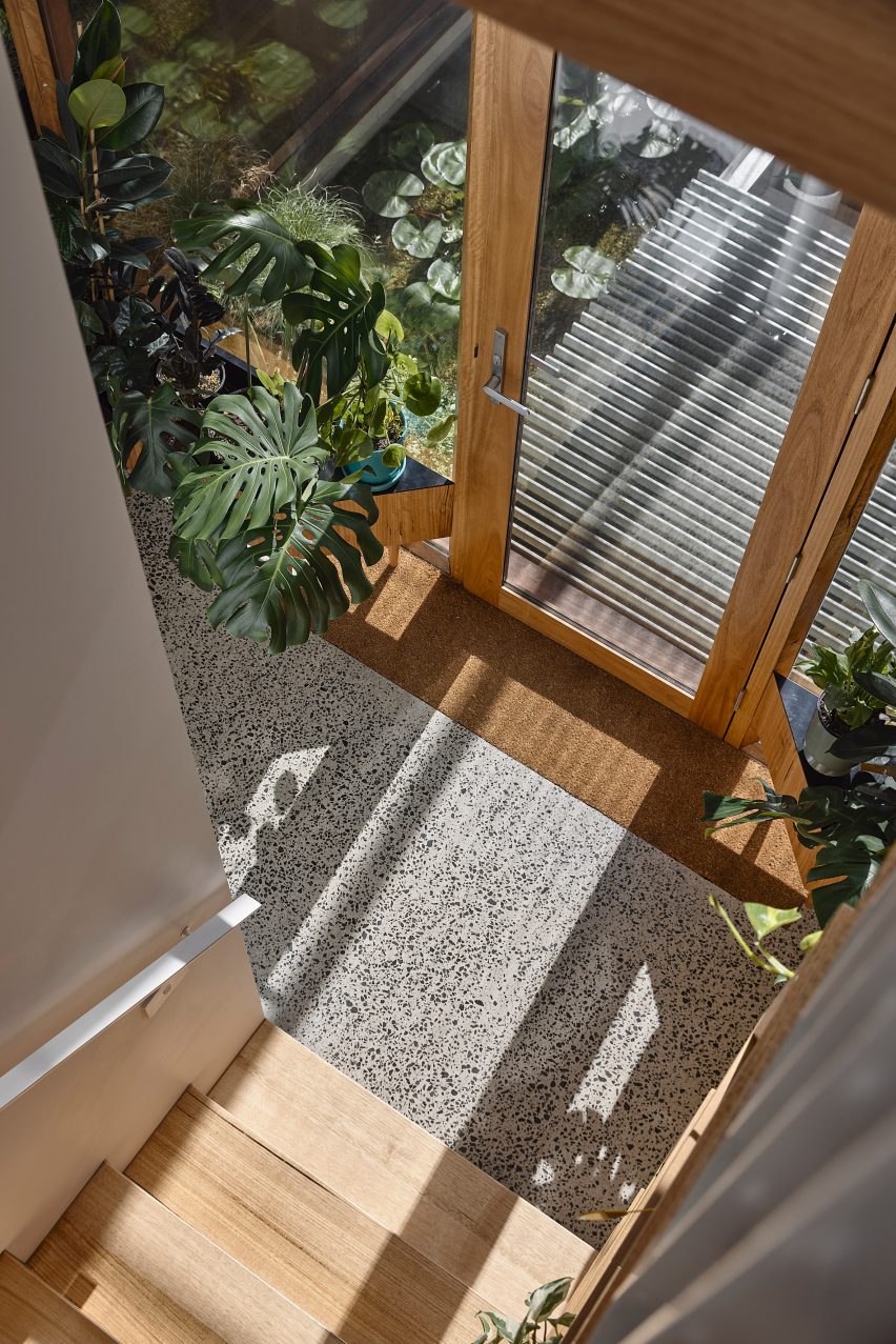 Front door entrance space inside Helvetia house Melbourne