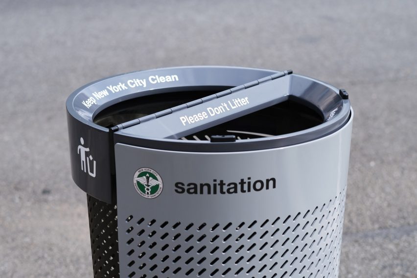 The top of a trash lid that's separated