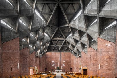 Brutalist church in Turin