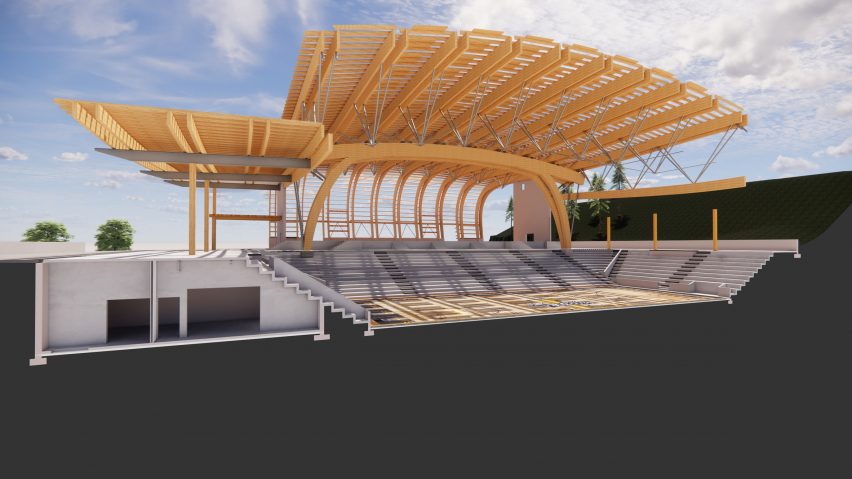 render of basketball court in idaho