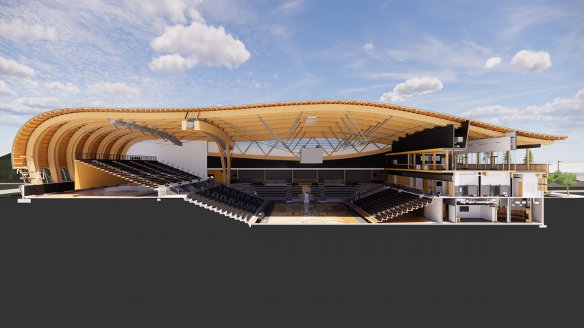 render of basketball court in idaho