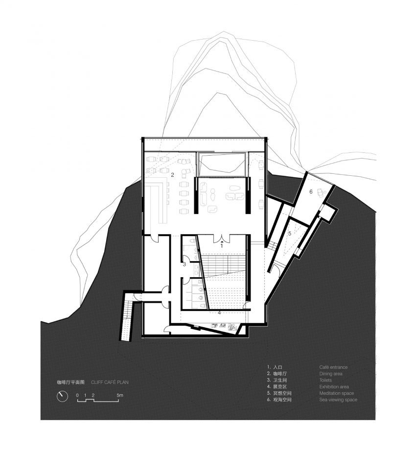 Floor plan of Cliff Cafe by Trace Architecture Office