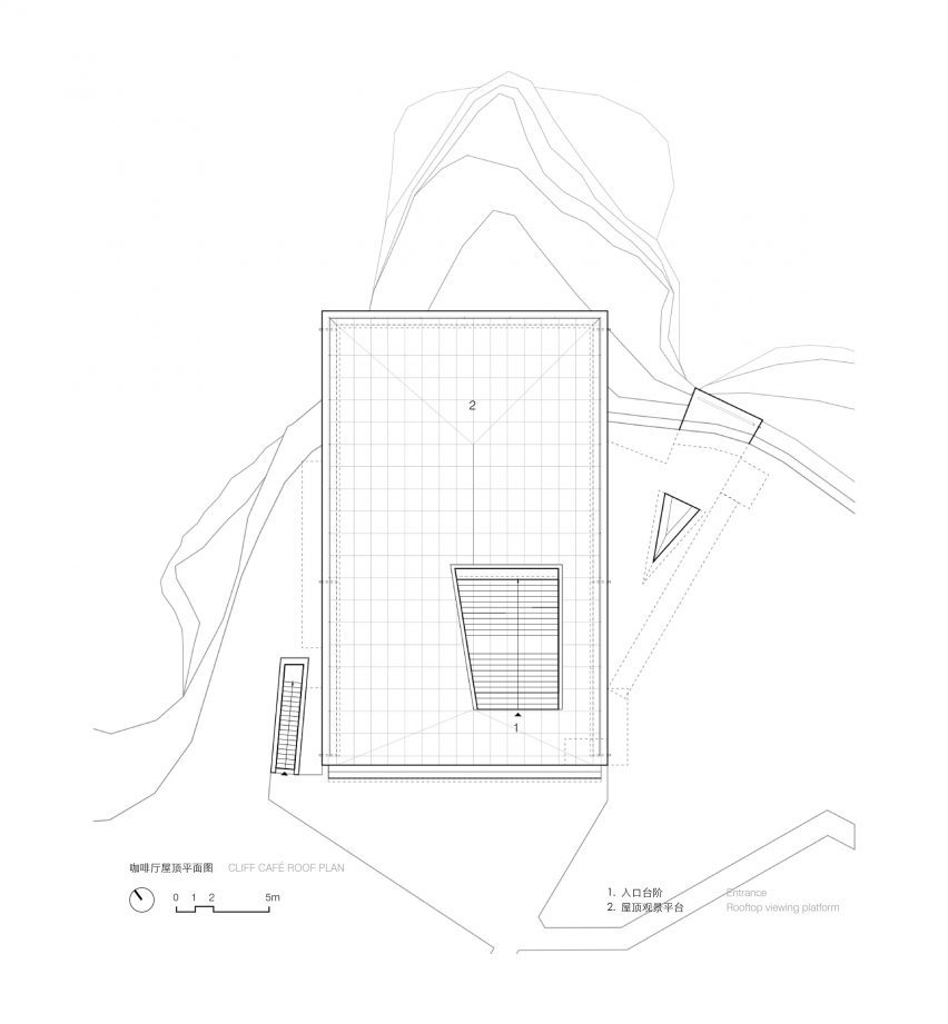 Roof plan of Cliff Cafe by Trace Architecture Office