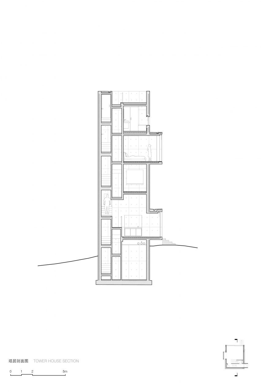 Section of Tower House by Trace Architecture Office