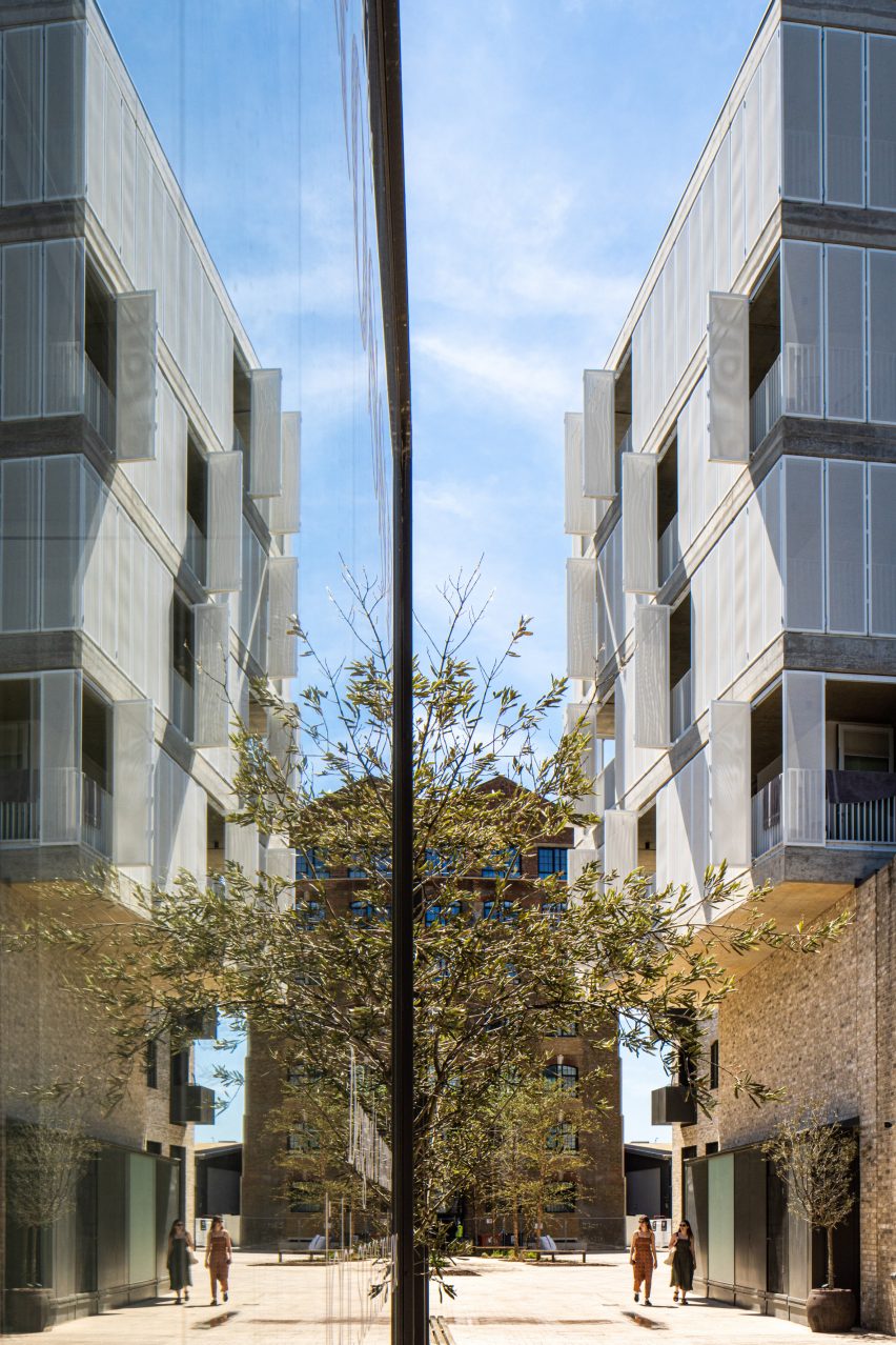 Paved walkway at The Tannery by Coffey Architects