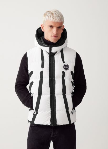 Model wearing ski vest