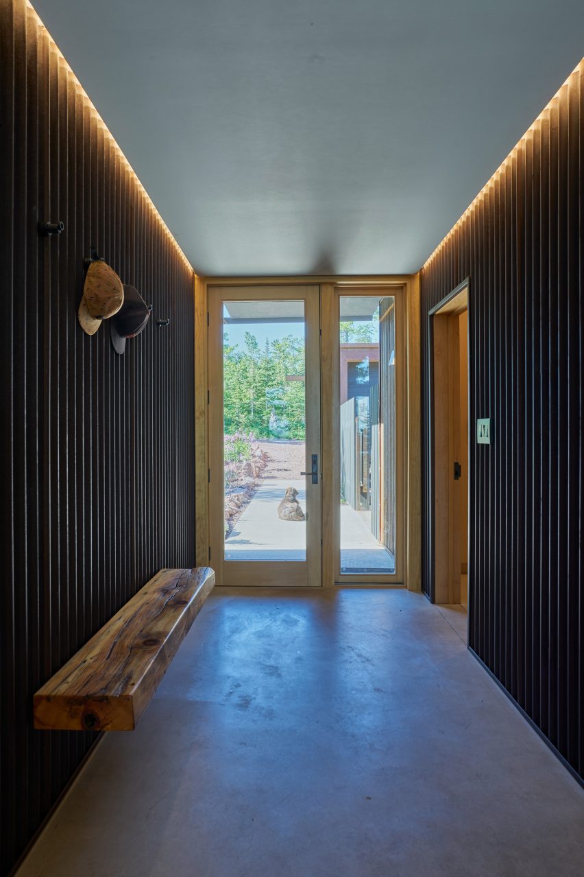 The entryway to a cabin
