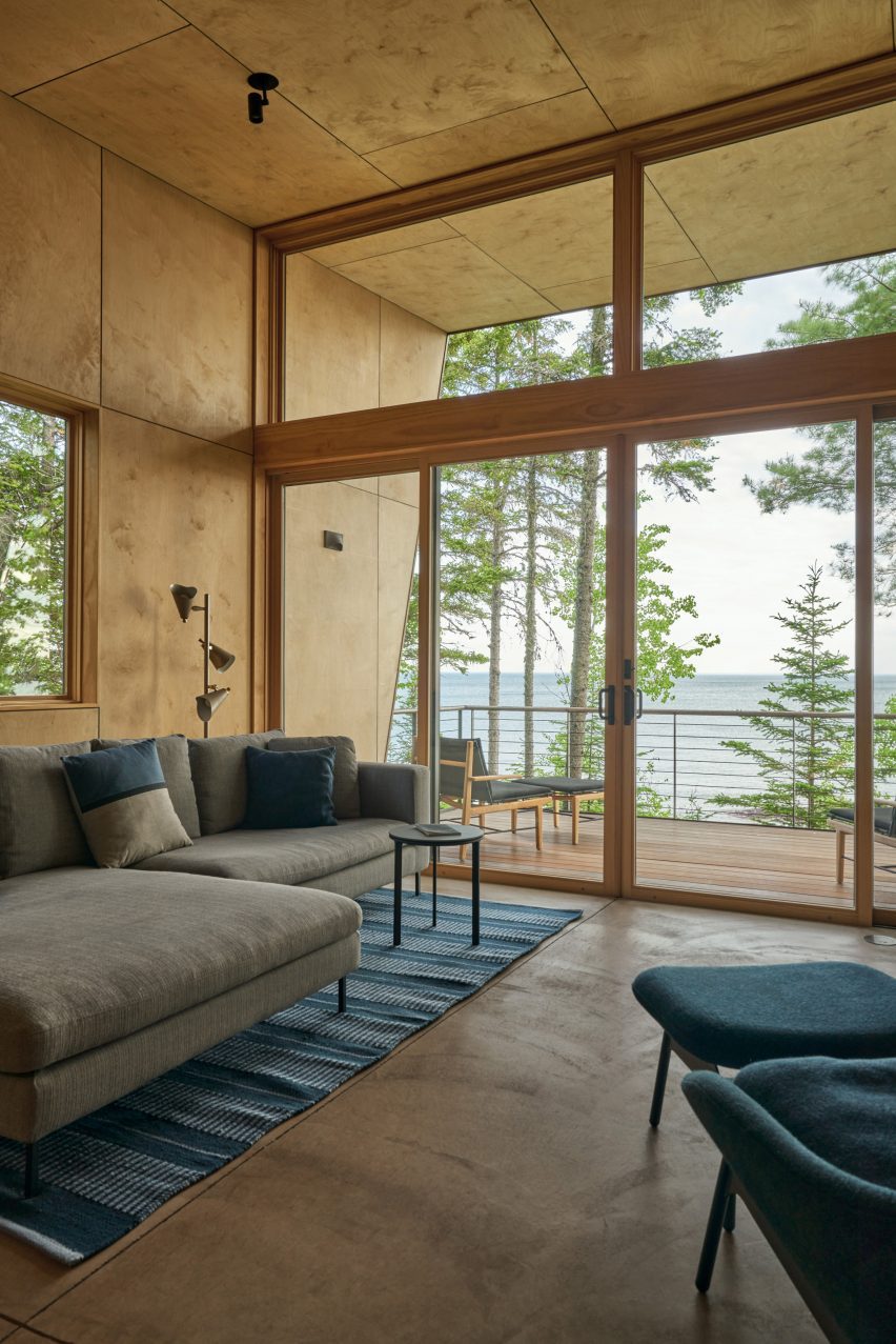 The living space in a modern cabin