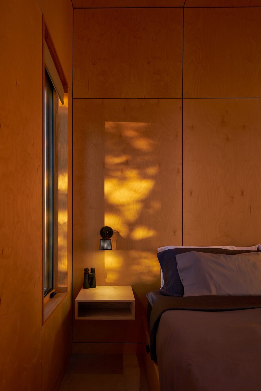 Sunlight hitting the wall of a cabin