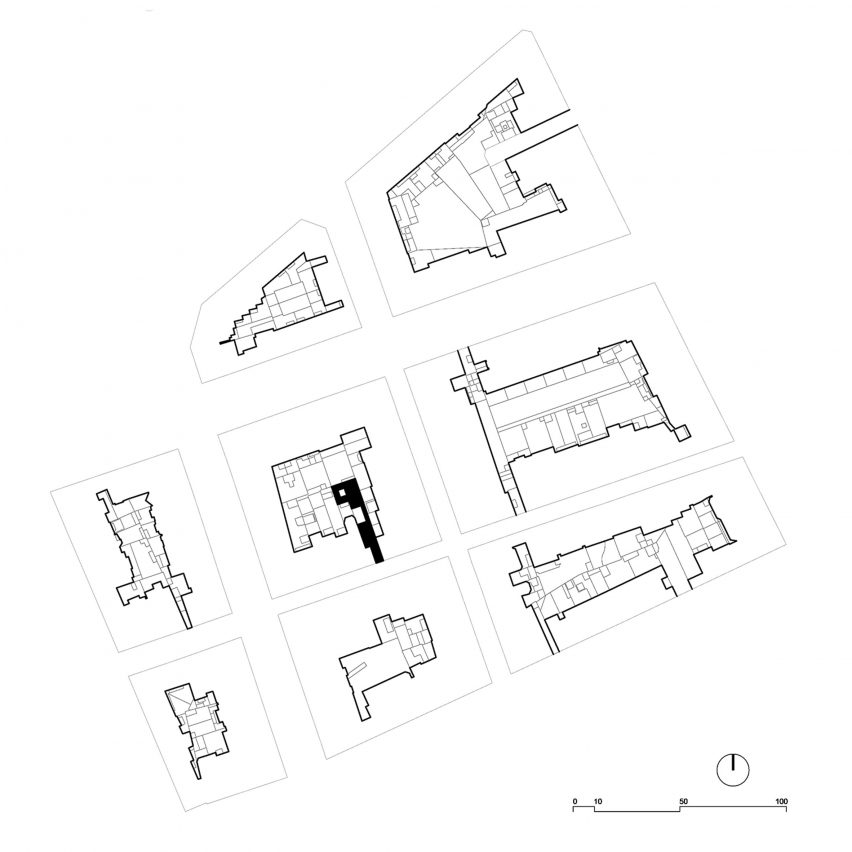 Site plan of a Barcelona apartment remodelled by CRÜ