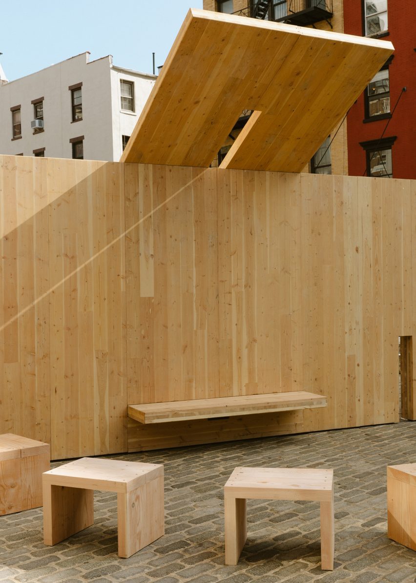 A pavilion made of CLT panels for Archtober