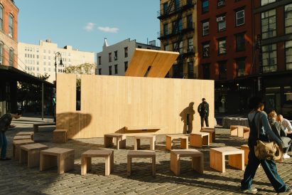 a pavilion made of CLT