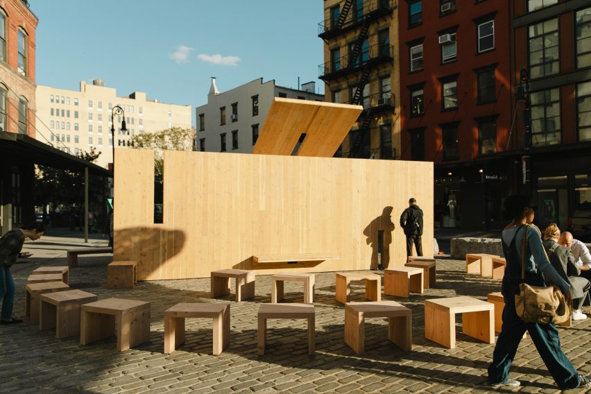 a pavilion made of CLT
