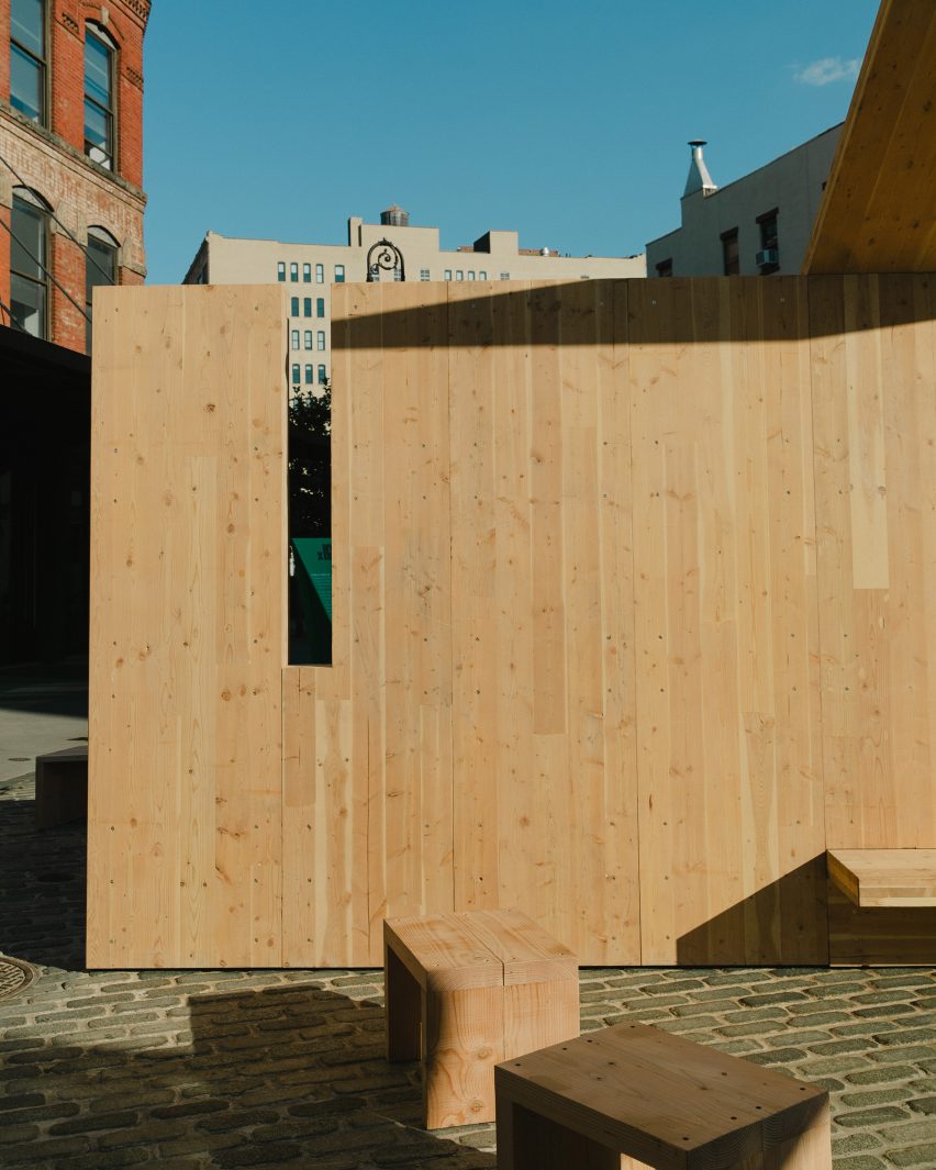 a pavilion made of CLT