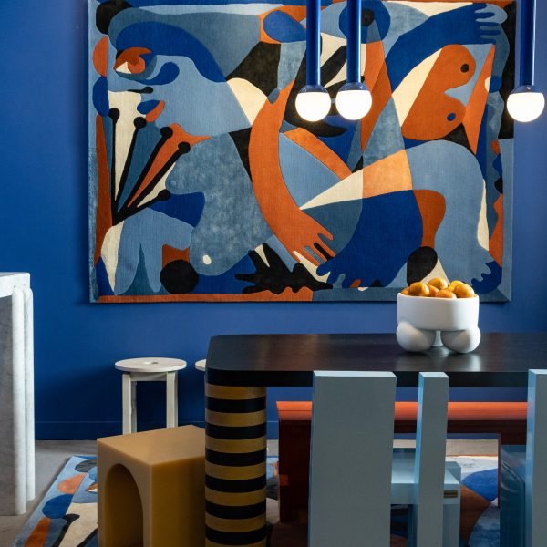 Blue walled room
