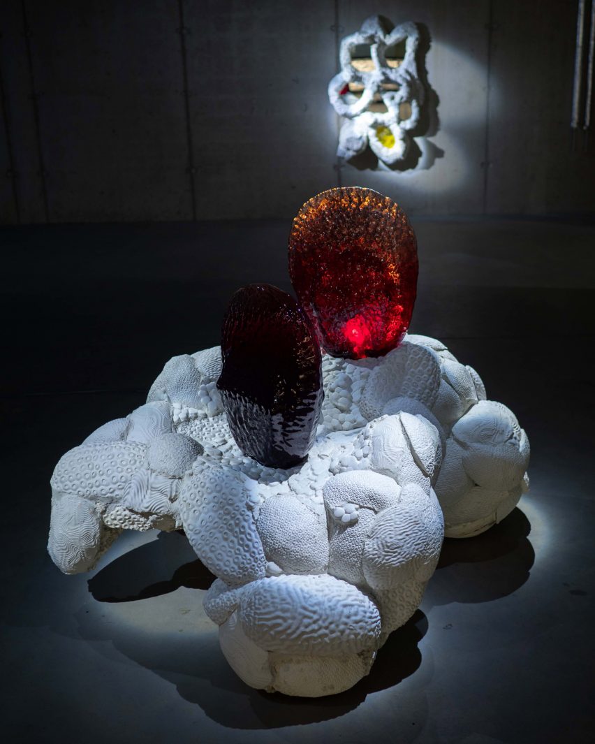 Porcelain and glass sculpture showcased at Designblok's Diploma Selection competition