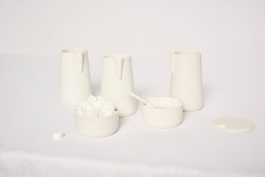 Porcelain containers showcased at Designblok's Diploma Selection competition
