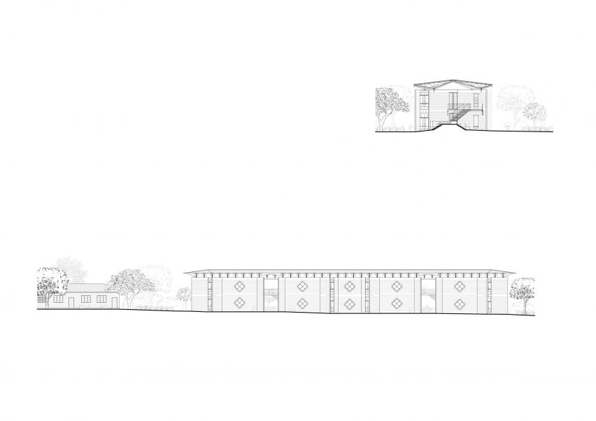 Section drawings of the Simba Vision Montessori School by Architectural Pioneering Consultants