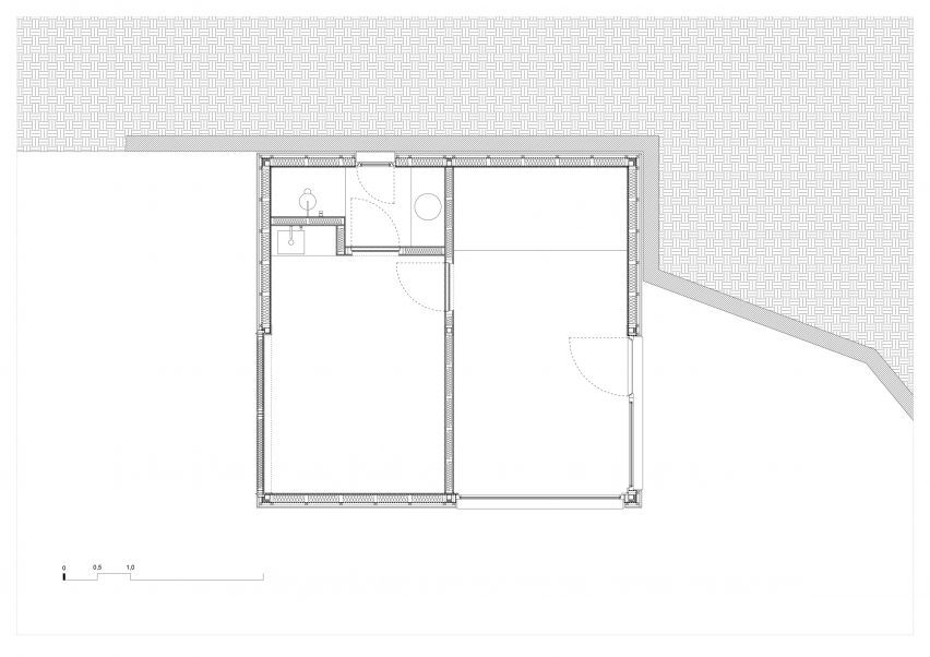 Floor plan of the Aralar Cottage by BABELStudio