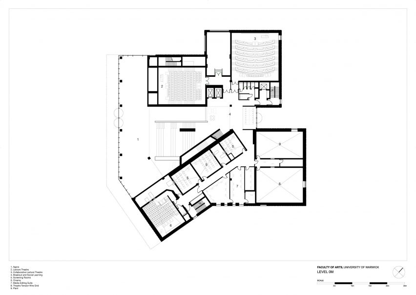 Mezzanine floor plan of University of Warwick Faculty of Arts by Feilden Clegg Bradley Studios