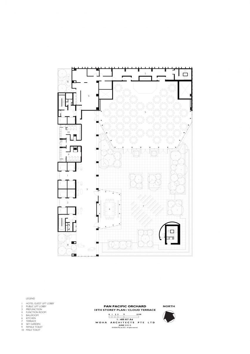 18th floor plan of Pan Pacific Orchard by WOHA