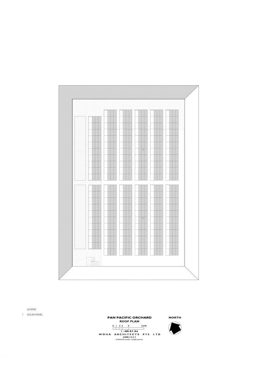 Roof plan of Pan Pacific Orchard by WOHA