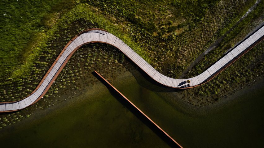 View of Exercisfältet Stormwater Pond by White Arkitekter