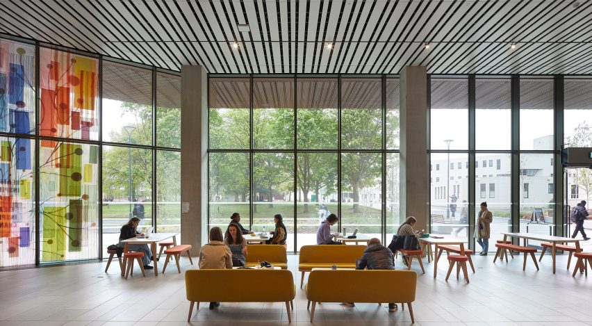 Open lounge space at the Faculty of Arts University of Warwick by Feilden Clegg Bradley Studios