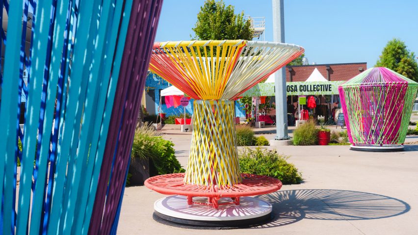 Esrawe spinning tops sculpture