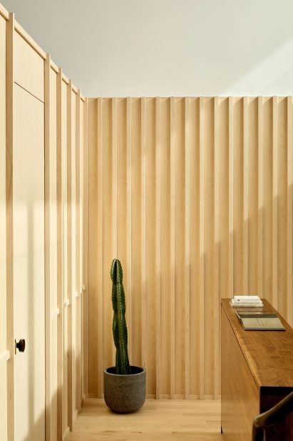 Slated maple walls