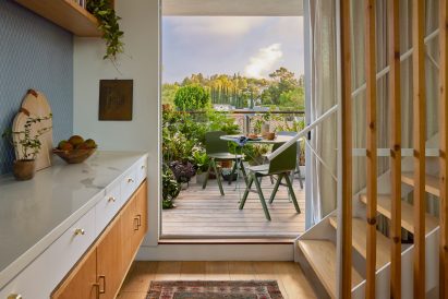 A landing with a cabinet