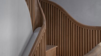 Staircase inside Hairpin House by Figure and Studio J Jih