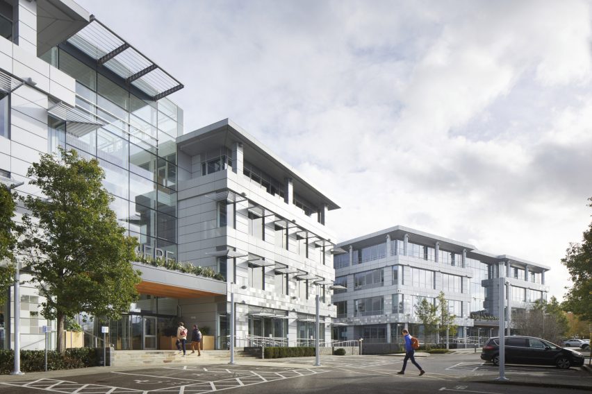 Exterior of the Here+Now office building by Hawkins\Brown