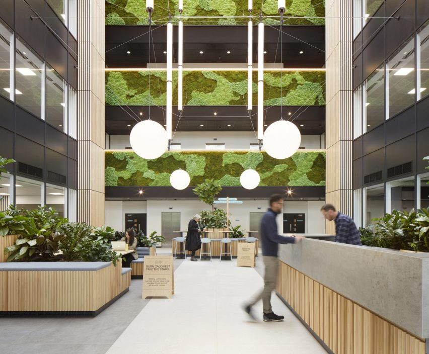 Atrium at the Here+Now office building by Hawkins\Brown