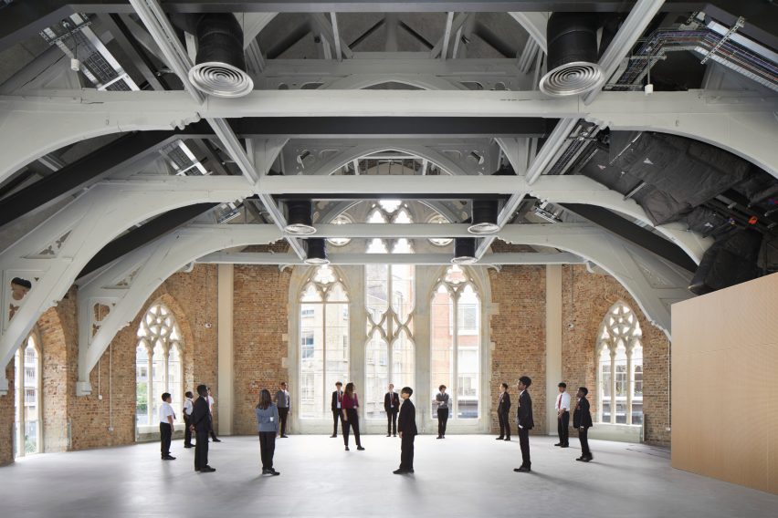 School theatre space in a converted chapel