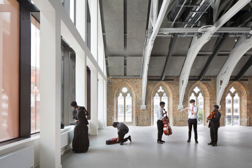 School theatre space in a converted chapel
