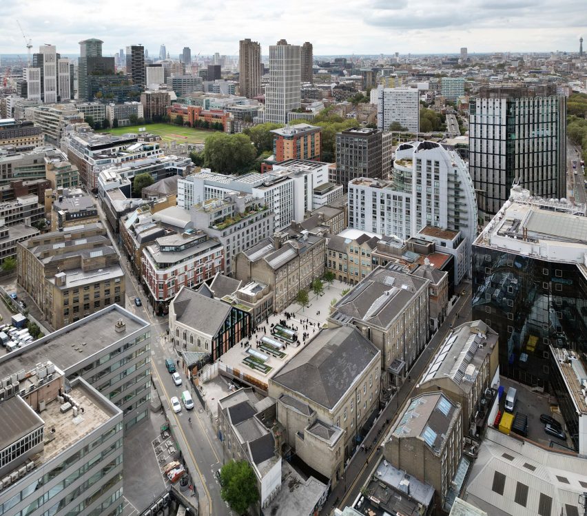 Aerial view of the Central Foundation Boys' School by Hawkins\Brown