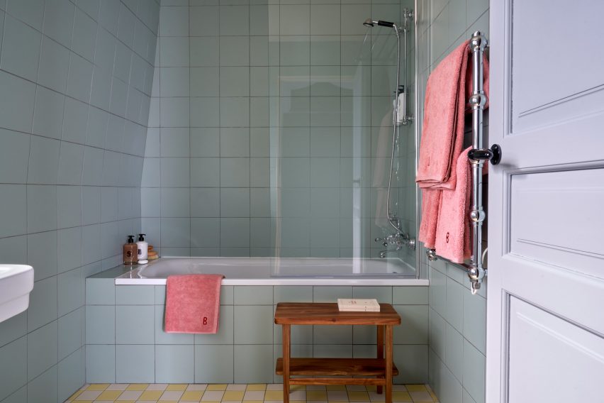 Bathroom at Parisian hotel