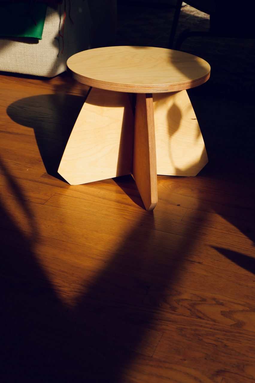 A small side table with wide legs