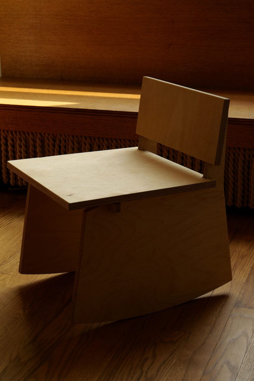 A blocky rocky chair